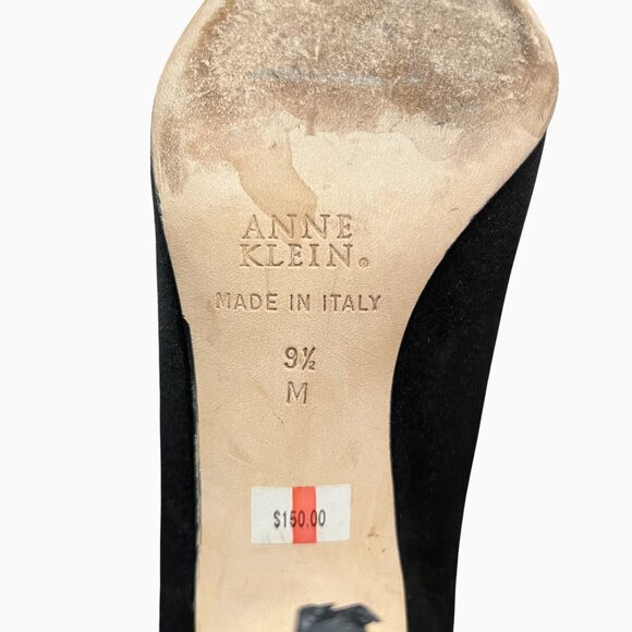 Anne Klein New York Preppy Sexy Professional Women 9.5M Black Pointed Toe Heels - Picture 9 of 16